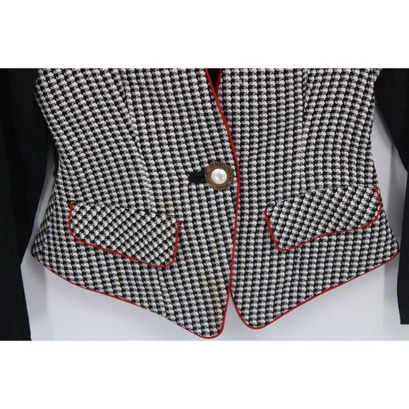 Platinum By Dorothy Schoelen  Size Small Houndstooth Fitted Blazer - Picture 3 of 6